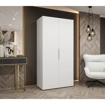 Šatní skříň Šatní skříň 100 cm TUANA - bílá / stříbrná