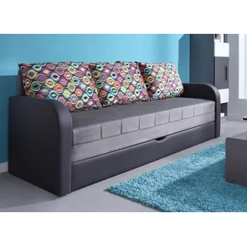 Pohovka Rozkládací pohovka do dětského pokoje LEYLA - zelené polštáře