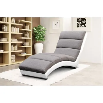 Křeslo Relaxační křeslo RADAN 1 - bílá eko kůže / šedé