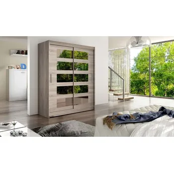 Šatní skříň Šatní skříň se zrcadlem 150 cm ELADIO 5 - dub lanýž