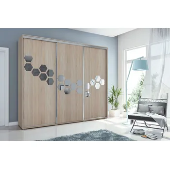 Šatní skříň Šatní skříň 250/215 JUAN se zdobením - dub sonoma