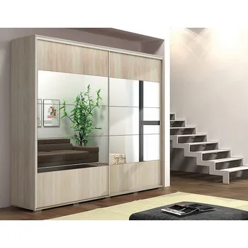 Šatní skříň Zrcadlová šatní skříň 125/215 FERNANDO - dub sonoma