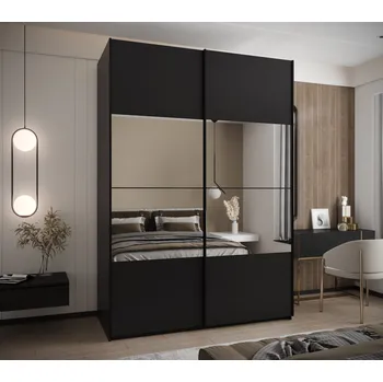 Šatní skříň Dvoudveřová skříň SAMARA 4 - 180 cm, černá / černá