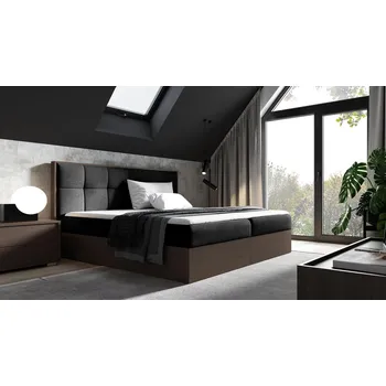 Postel Kontinentální postel 140x200 CHANTELLE 8 - tmavý dub / grafitová + topper ZDARMA