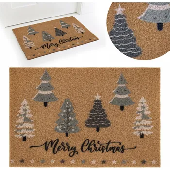 VÁNOČNÍ ROHOŽKA MERRY CHRISTMAS STROMEČKY 40x60 CM VSTUPNÍ KOBEREC