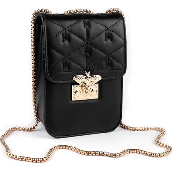 Kabelka Dámská kabelka prošívaná crossbody s včelou 13x18,5 cm, velké, 2 černá