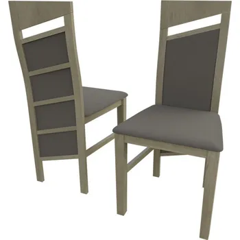 Jídelní židle Čalouněná kuchyňská židle MOVILE 36 - dub sonoma / šedá ekokůže