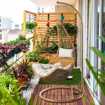 Křeslo Závěsné křeslo JOSHUA - světlé hnědé / béžové