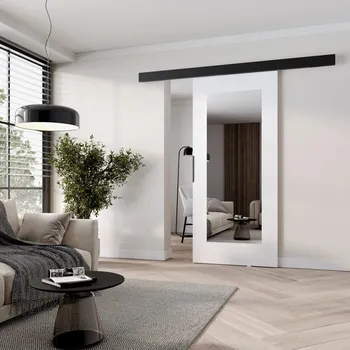 Interiérové dveře Posuvné dveře se zrcadlem BARRET 19 - 96 cm, bílé / černé