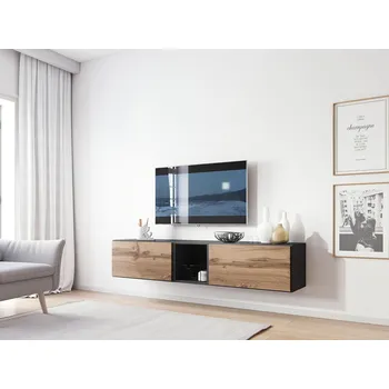 Obývací stěna Stěna do obývacího pokoje NORMANDIA 10 - antracitová / dub wotan