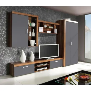 Obývací stěna Obývací stěna APOLLO 1 - švestka / grafitová