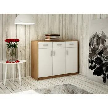 Komoda Kombinovaná komoda IBOJA 4 - dub sonoma / bílá