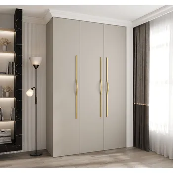 Šatní skříň Šatní skříň s policemi 150/40 LORENA 2 - kašmír / zlatá
