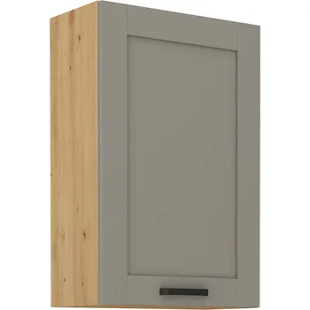 Kuchyňská linka Vysoká horní skříňka LAILI - šířka 60 cm, světle šedá / dub artisan