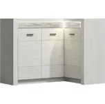 Rohová komoda CHALAPATA - dub kraft bílý, pravý roh