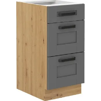 Kuchyňská skříňka Kuchyňská skříňka se šuplíky LAILI - šířka 40 cm, šedá / dub artisan