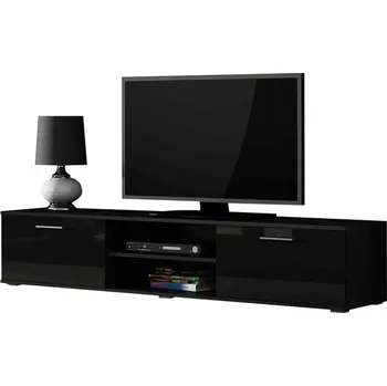 Televizní stolek Televizní stolek KARA - lesklý černý