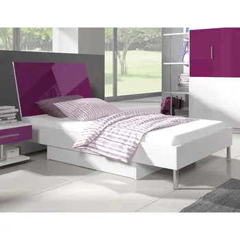 Dětská postel Postel do dětského pokoje RENI 3 - 90x200, bílá / fialová