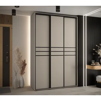 Šatní skříň Šatní skříň INDIRA 10 - 150/45 cm, kašmír / černá