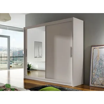 Šatní skříň Kombinovaná šatní skříň 180 cm se zrcadlem FLORENCIO 6 - kašmír