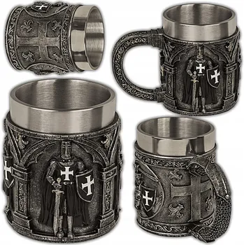 Sklenice PIVNÍ SKLENICE NA PIVO KÁVOVÝ RYTÍŘSKÝ STŘEDOVĚK MOCNÝ DÁREK DÁREK 500 ml