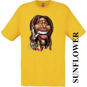 Pánské tričko levne-bavlnene-tricko-potisk-bob-marley Barva: Yellow - žlutá, velikost: XS