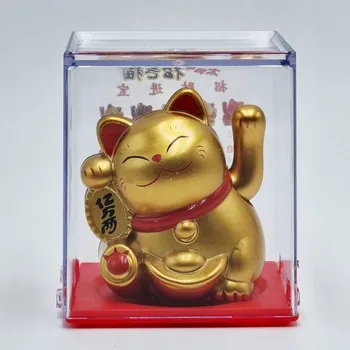Figurka Figurka pro štěstí mávající Maneki Neko, japonská kočka na solární baterii