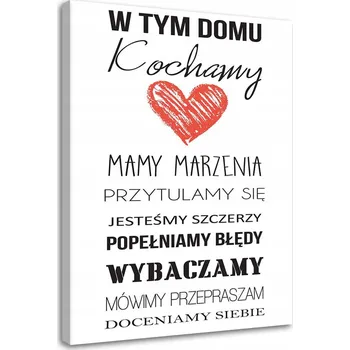 Obraz OBRAZ NA PLÁTNĚ Nápisy V tomto domě Srdce