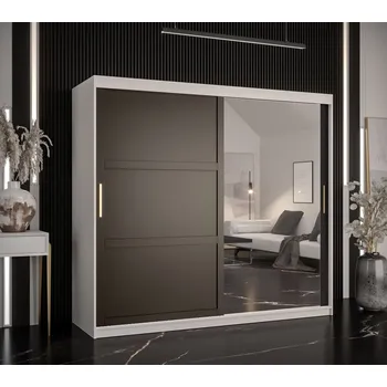 Šatní skříň Šatní skříň RAISA 2 - šířka 200 cm, bílá / černá