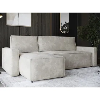 Sedací souprava Rohová rozkládací sedačka FADELA - světlá béžová, levý roh