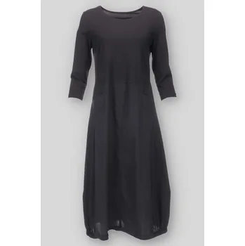 Dámské šaty Šaty kombinované s kapsami 4157/4088 Pratto barva: černá, velikost: 40