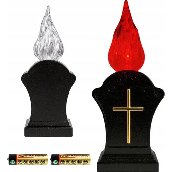 Svíčka HŘBITOVNÍ SVÍČKA SOLÁRNÍ SVÍČKA LED ČERNÁ NÁPLŇ DO HŘBITOVNÍCH SVÍČEK KŘÍŽ TEPLÝ PLAMEN 17 CM