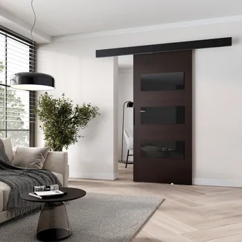 Interiérové dveře Interiérové dveře na stěnu BARRET 15 - 106 cm, wenge / černé