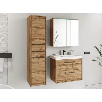 Koupelnový nábytek Sestava do koupelny s RGB LED osvětlením CRESSON 1 - dub wotan + sifon a baterie Economico ZDARMA