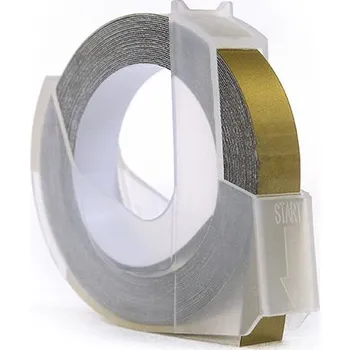 Pásek do tiskárny Ribbon 3D JetWorld Replacement Dymo Biały to Złotym (do wytłaczania, emboss) 9mm x 3m (S0898190) (10 pcs.)