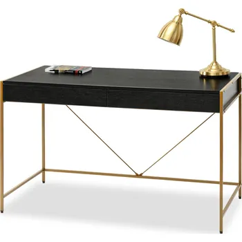Psací stůl Široký psací stůl DAMJAR - zlatý / černý