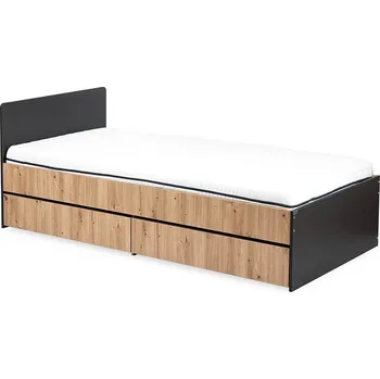 Dětská postel Dětská postel 90x200 AGIRA se šuplíkem - antracitová / dub