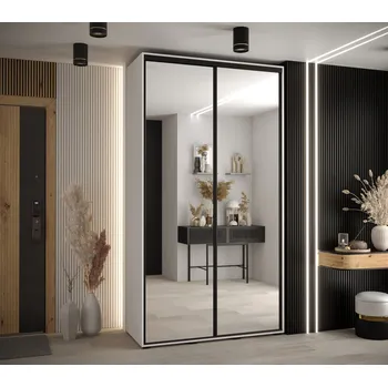 Šatní skříň Šatní skříň YVONA 2 - 140/45 cm, bílá / černá