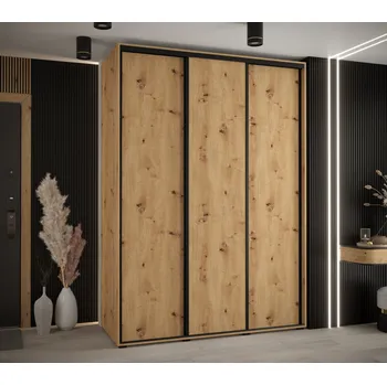 Šatní skříň Šatní skříň ASIRI 1 - 180/60 cm, dub artisan / černá