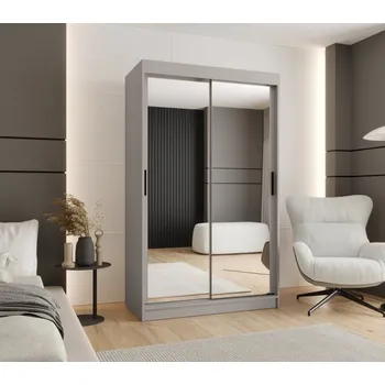 Šatní skříň Zrcadlová šatní skříň 120 cm CASANDRA - kašmír