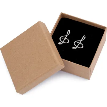 Manžetový knoflíček Manžetové knoflíky v dárkové krabičce, velké, 1 platina houslový klíč