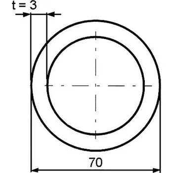 Stavební profil Trubka konstrukční 70×3 mm – 6 m