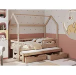 Dětská postel domeček s přistýlkou 90x200 DABI - buk