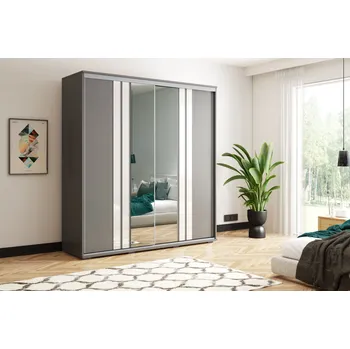 Šatní skříň Šatní skříň 200/245 PAISLEY se zrcadly - grafit