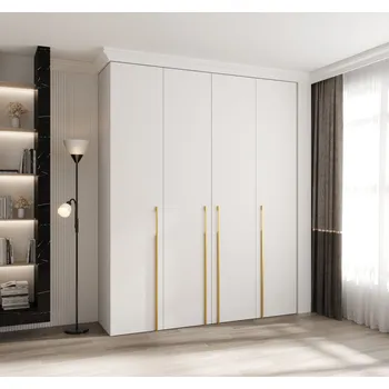 Šatní skříň Šatní skříň s policemi 200/40 LORENA 3 - bílá / zlatá