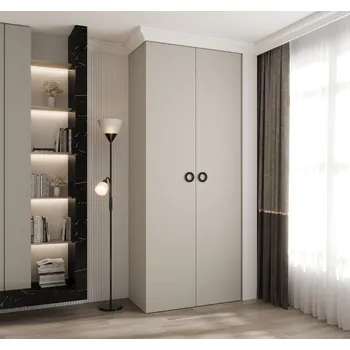 Šatní skříň Šatní skříň s policemi 100/40 LORENA 1 - kašmír / černá