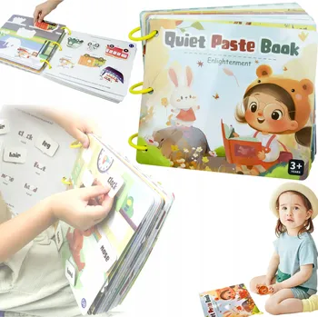 Hračka pro nejmenší Tichá knížka s kartami, kniha NA SUCHÝ ZIP pro děti, HRAČKA Montessori