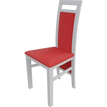 Jídelní židle Židle do kuchyně MOVILE 47 - bílá / červená ekokůže