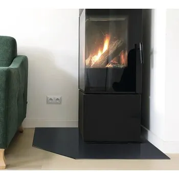 Sklo pod kamna černá 75 x 75 cm