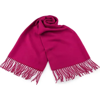 Šála Zimní šála / pléd s třásněmi 70x180 cm, velké, 3 pink červená